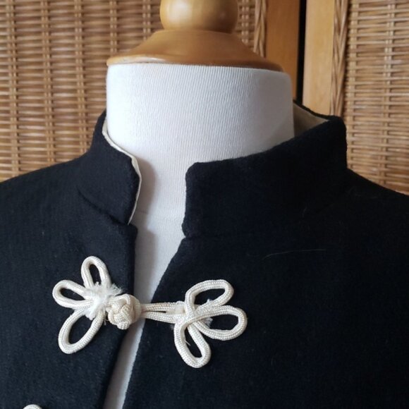 Vintage 60's Cropped Mandarin Style Collar Bolero Jacket Size Medium - Picture 6 of 16